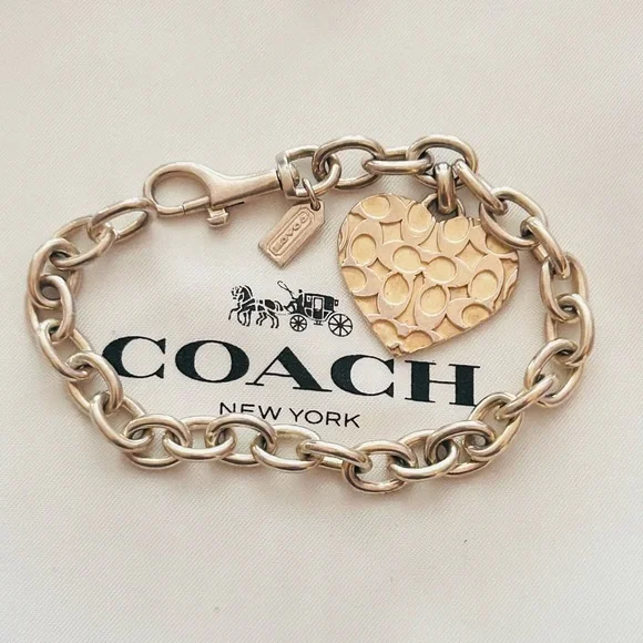 Coach 925 Y2K Heart Sterling Silver Charm Bracelet - Picture 11 of 11